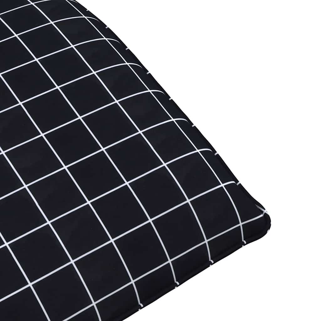 Folding Sun Lounger Black Checkered Pattern 175 x 54 x 8.5 cm