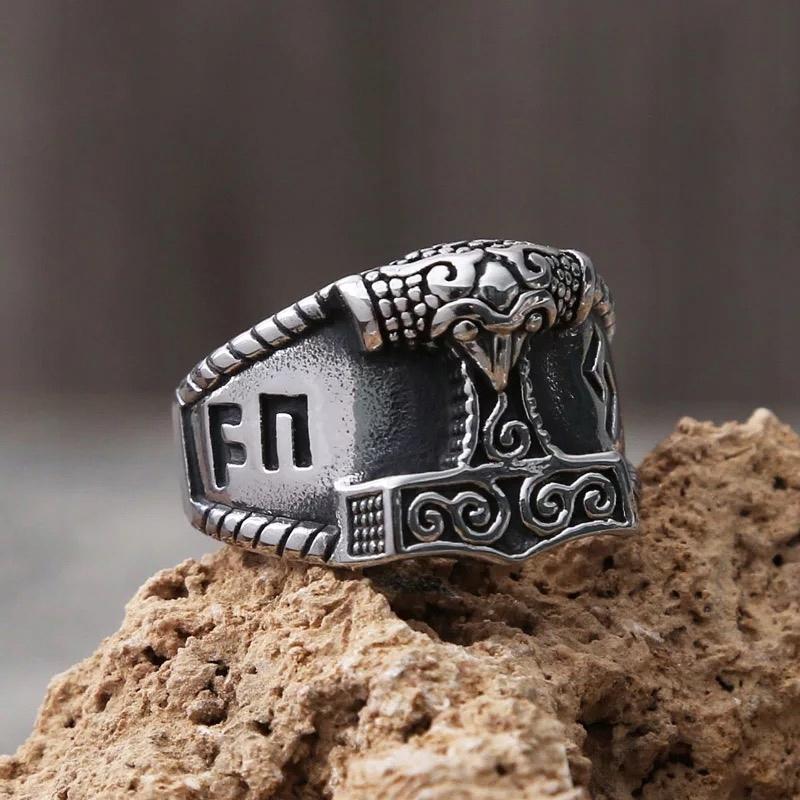 Viking Signet Ring Thor's Hammer Mjolnir 147