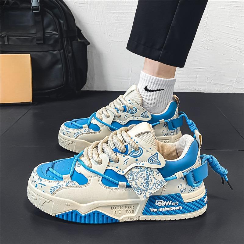 New Men s Shoes - Versatile Casual Sneakers, Niche Thick-soled Anti-slip Sports Shoes 44 синий