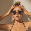Randlose Feuerherzförmige Sonnenbrille, Kostümzubehör, Partyzubehör, Brillen für Damen und Herren