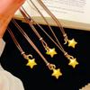 Golden Star Moon Necklace: Chinese Style, Versatile Woven Clavicle Chain