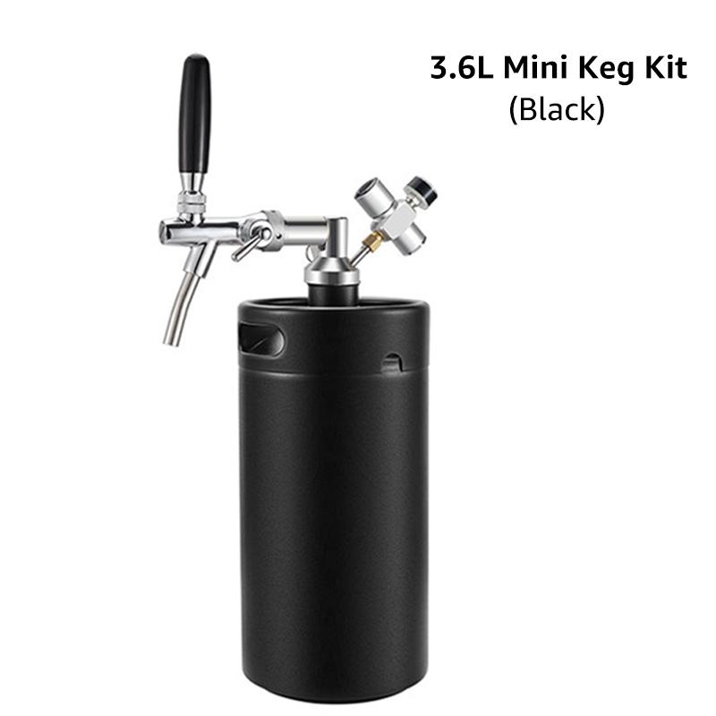 3.6L /5L Mini Keg Growler Kit, 0-60 PSI Co2 Regulator & Flow Control Beer Tap Dispenser,Carbonation Fresh Beer In This Summer
