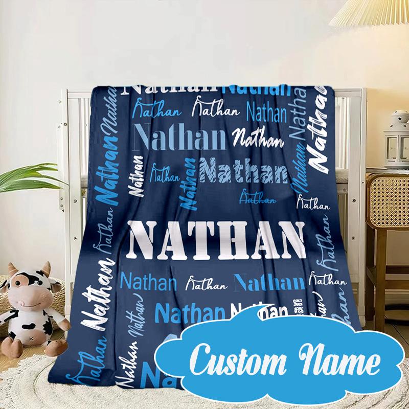 Custom Name Your Name Art Design Blanket bed sofa Blanket Flannel Blanket for Camping, Hiking, Picnic Essentials,gift for Fan family