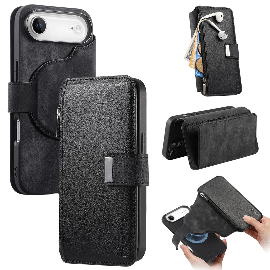 CASENEO MW-02 For iPhone Air Case Detachable Magnetic Leather Flip Phone Cover