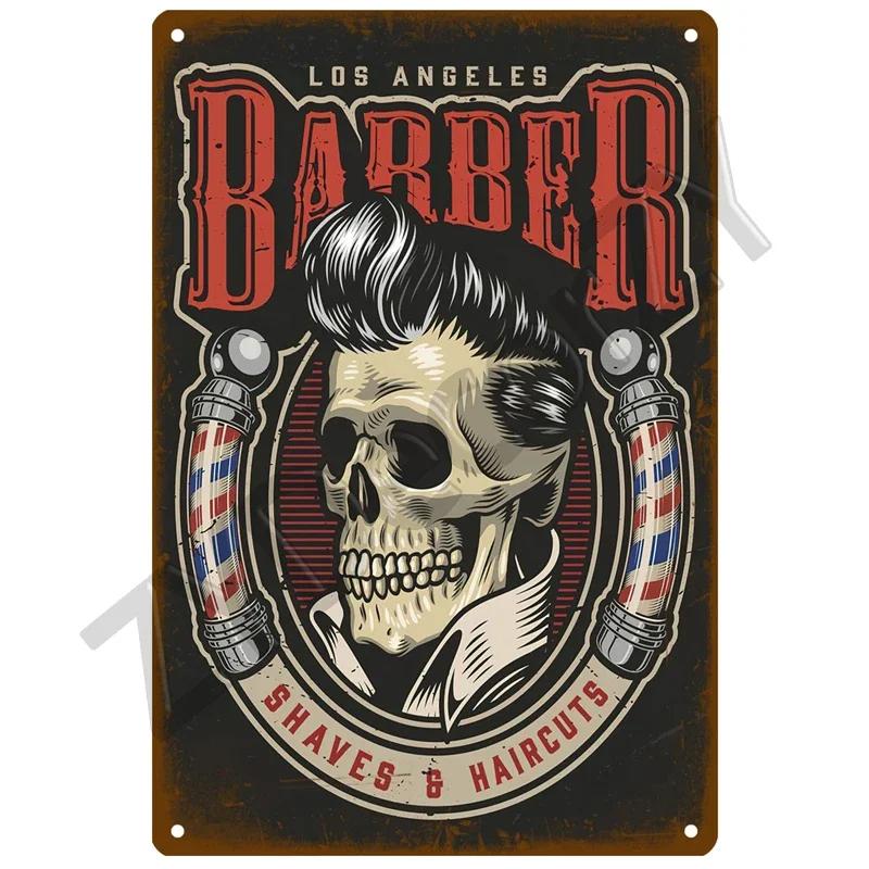 Vintage Barber Shop Metal Sign  Retro Haircut and Shave Plaque for Cafe Bar Pub  Tin Wall Decor Poster  Home Decor Iron Plate