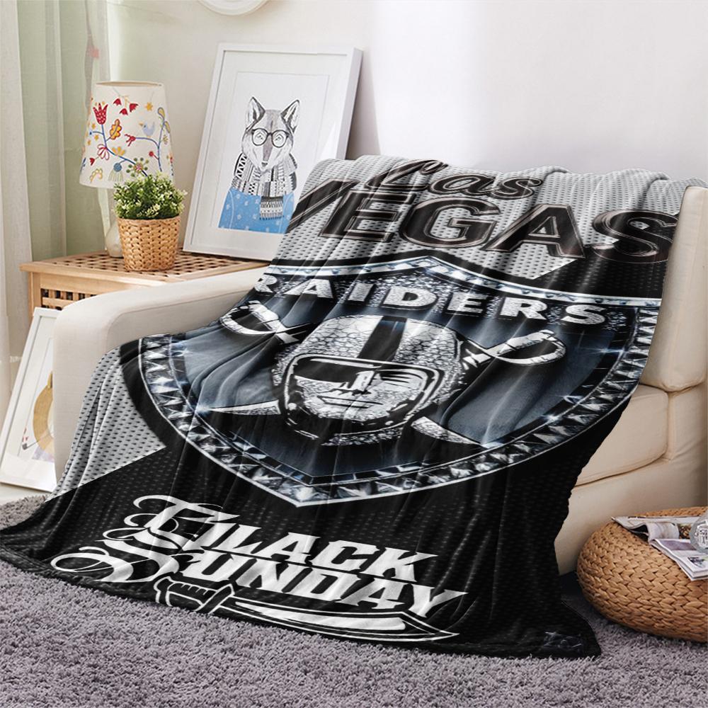Las Vegas Raiders Print Flannel Blanket, High quality Comfortable for All Seasons, Home Decor, Warmth and Comfort, Perfect for Christmas Gifts