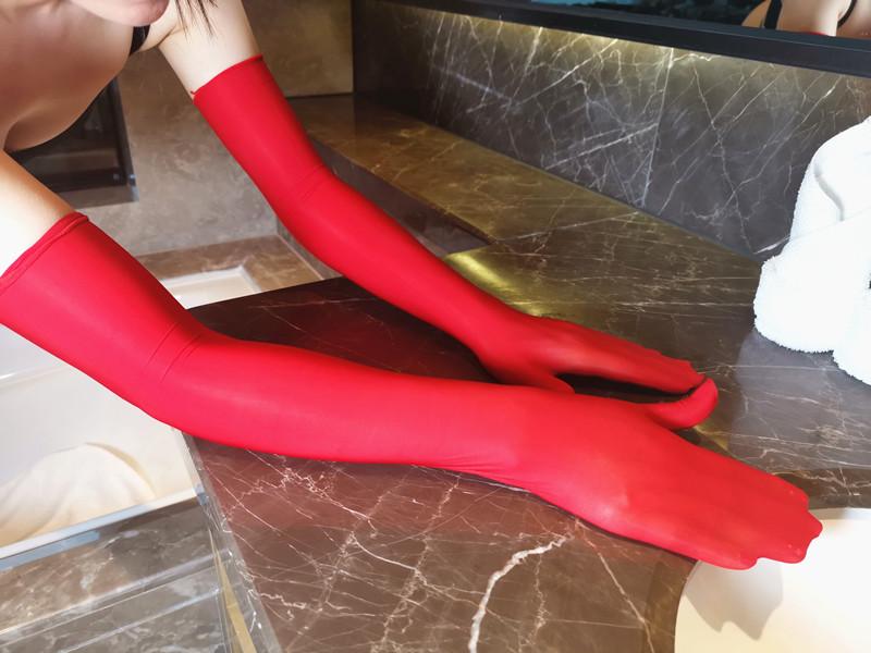 912 Glossy Ultra-Thin Fingerless Stockings Gloves, High-Density Sunscreen Bridal Sleeves for Men and Women