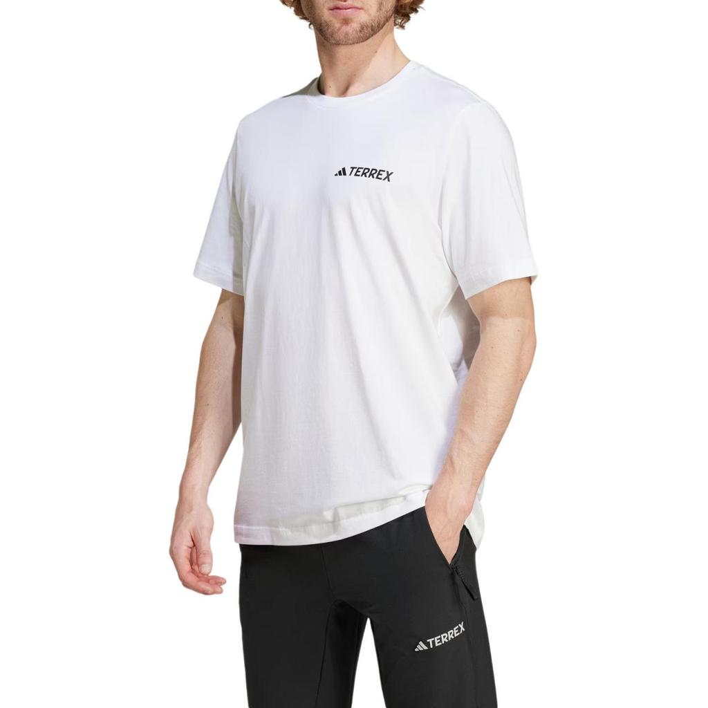 Adidas Graphic T-Shirt Printed Sports Short Sleeve Round Neck Men Tops White IZ0465