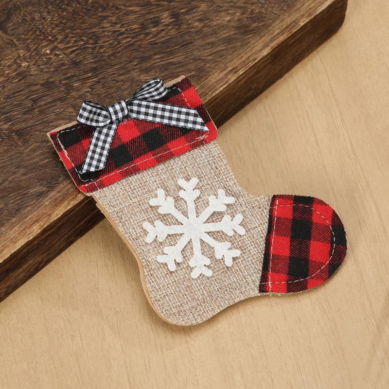 Christmas Cutlery Holder Knife And Fork Cover Bag Embroidered Christmas Tree Cutlery Pocket New Year Party Dinner Table Decor