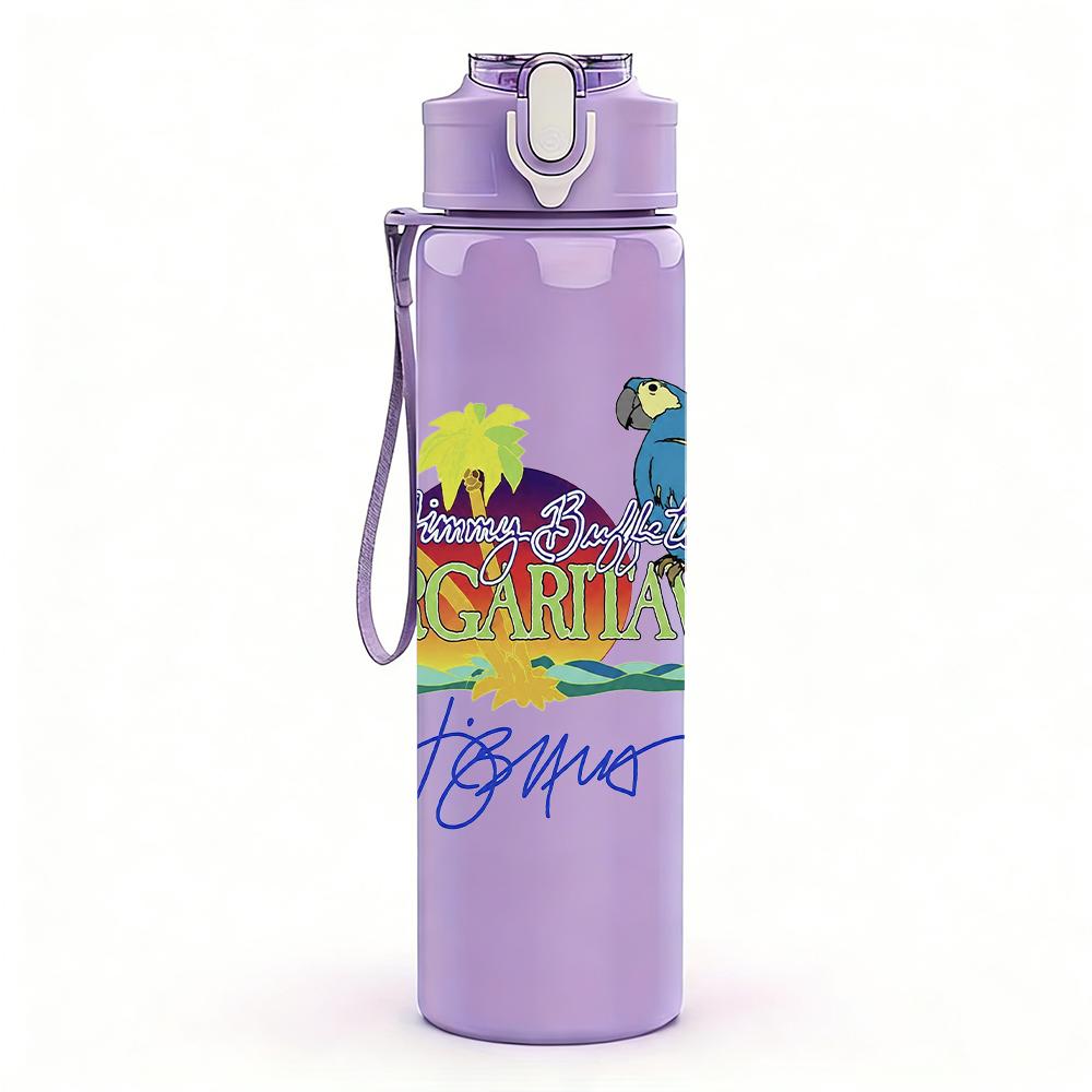 1PC Colorful Tropical Bird Floral Retro Print 750ml Portable Sports Water Bottle Leakproof Gym Outdoor Travel Drink Cup