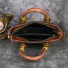 Johnature Retro geprägte Lederhandtasche Damentasche Fortschrittliche vielseitige Umhängetasche mit großer Kapazität