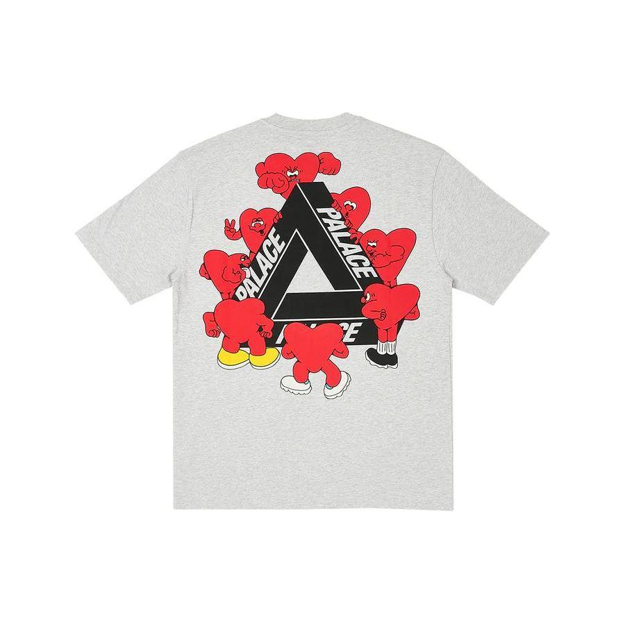 

Футболка Palace Tri-Hearts Серые топы унисекс из меланжевого цвета P26TS027