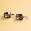 Renpin S925 Silver Handmade Faceted Amethyst Earrings for Women