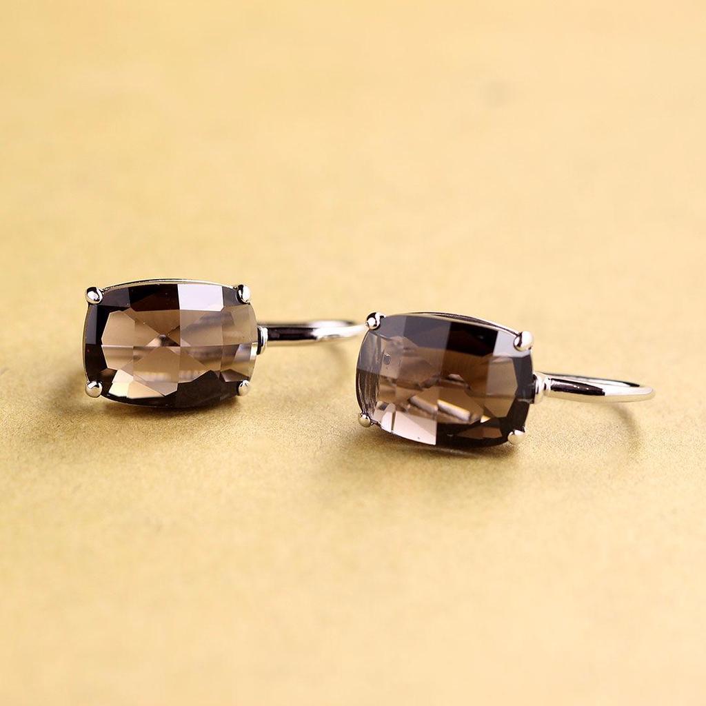 Renpin S925 Silver Handmade Faceted Amethyst Earrings for Women