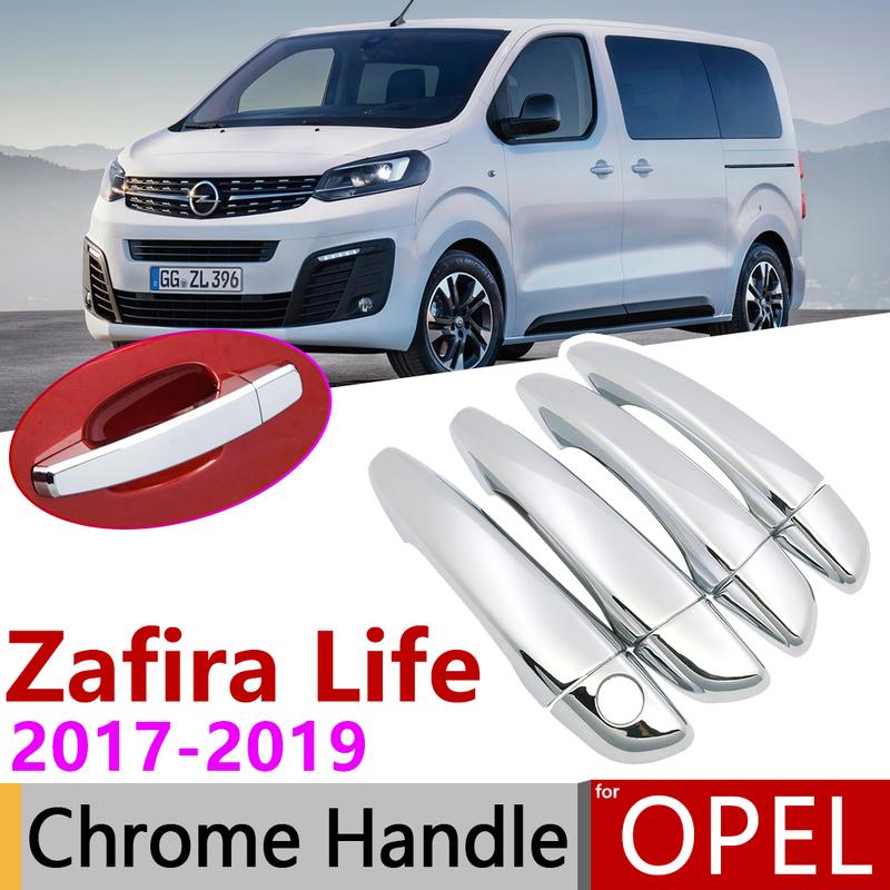 For Opel Zafira Life 2017 2018  Luxuriou Chrome Exterior Door Handle Cover Car Accessories Stickers Trim of 4Door