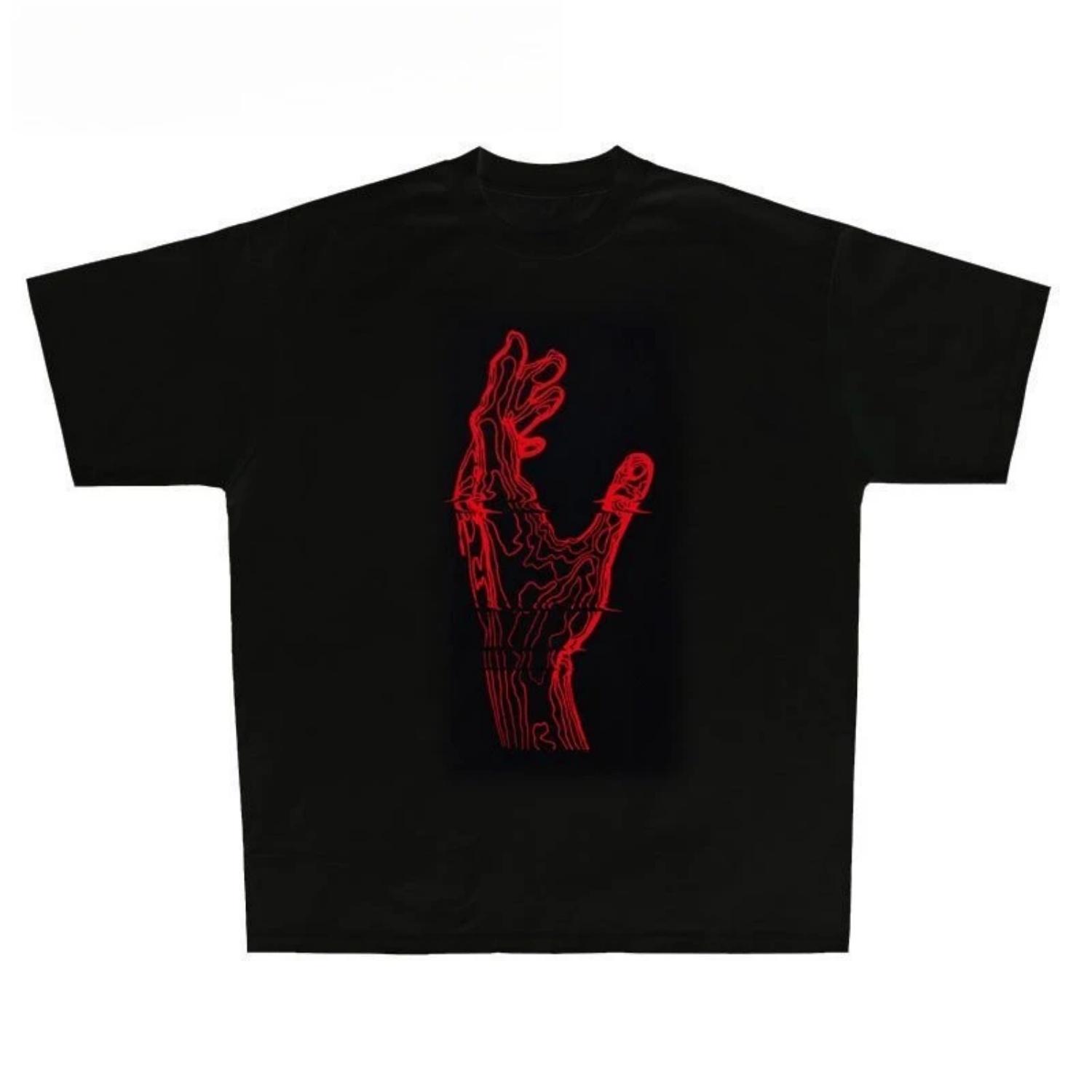 

American Retro Niche Design Pure Cotton Heavy 200g Trendy Brand Loose and Versatile Printed Short-sleeved T-shirt Base Shirt S чёрный