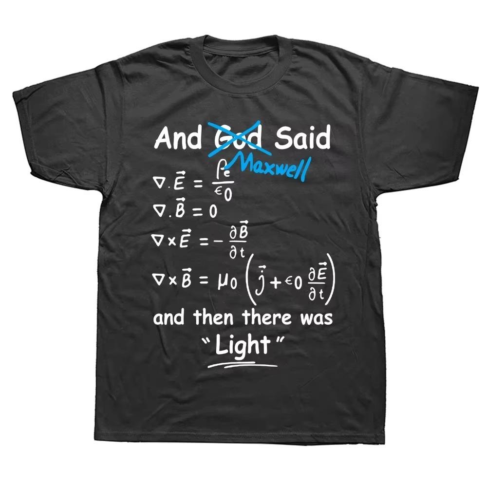

Funny God Said Maxwell Equations and Then There Was Light T Shirts Birthday Gifts Graphic Streetwear Short Sleeve T-shirt S чёрный