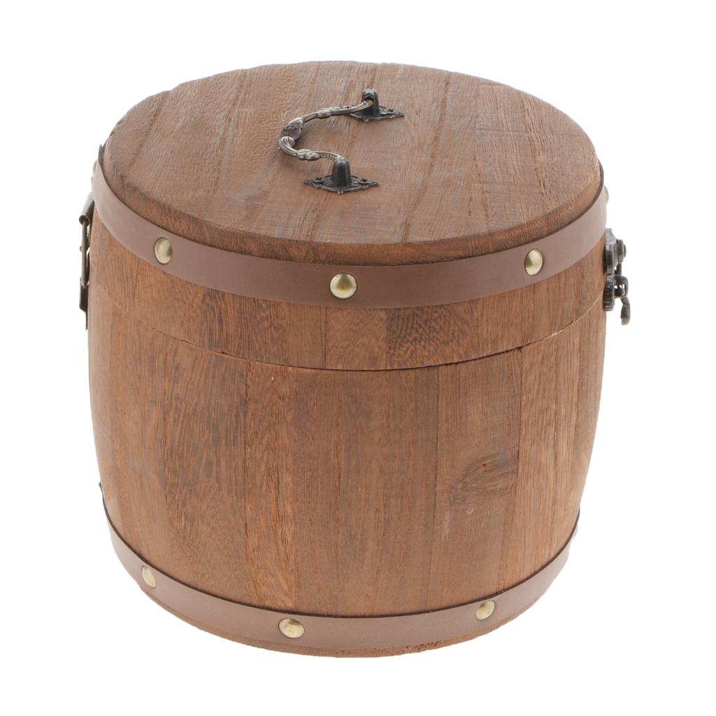 Durable Wood Airtight Sugar Container Vintage Food Storage Jar Coffee Tea Caddy Box with Lid for House