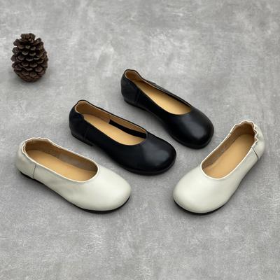 New Round Toe Shoes with A Shallow Opening for Commuting, Single-toe Shoes and Flat Women's Shoes