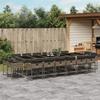 VidaXL 17-piece Garden Dining Set and Cushions Braided Resin 3278191