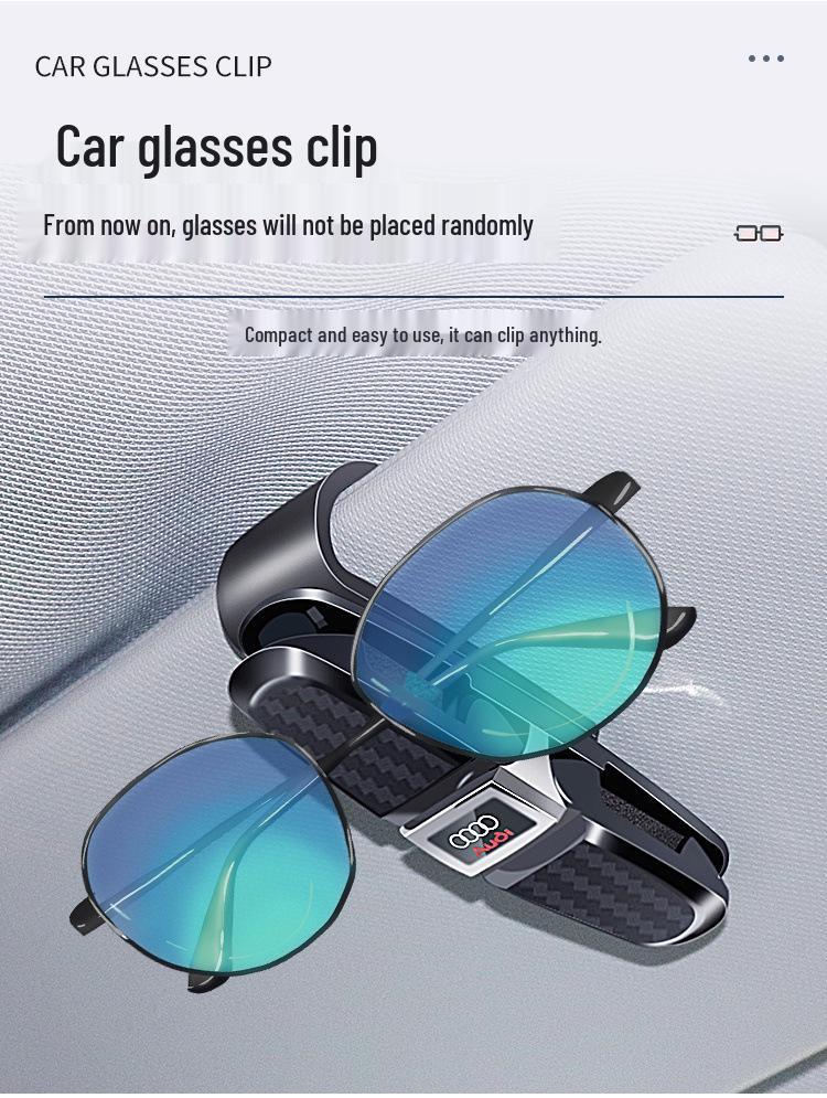 Multi-Functional Car Sunglasses Holder & Sun Visor Clip