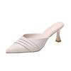 Spring New Baotou Slippers Women's Pointed Head Shallow Mouth Glitter Anti-slip Wear-resistant High Heels
