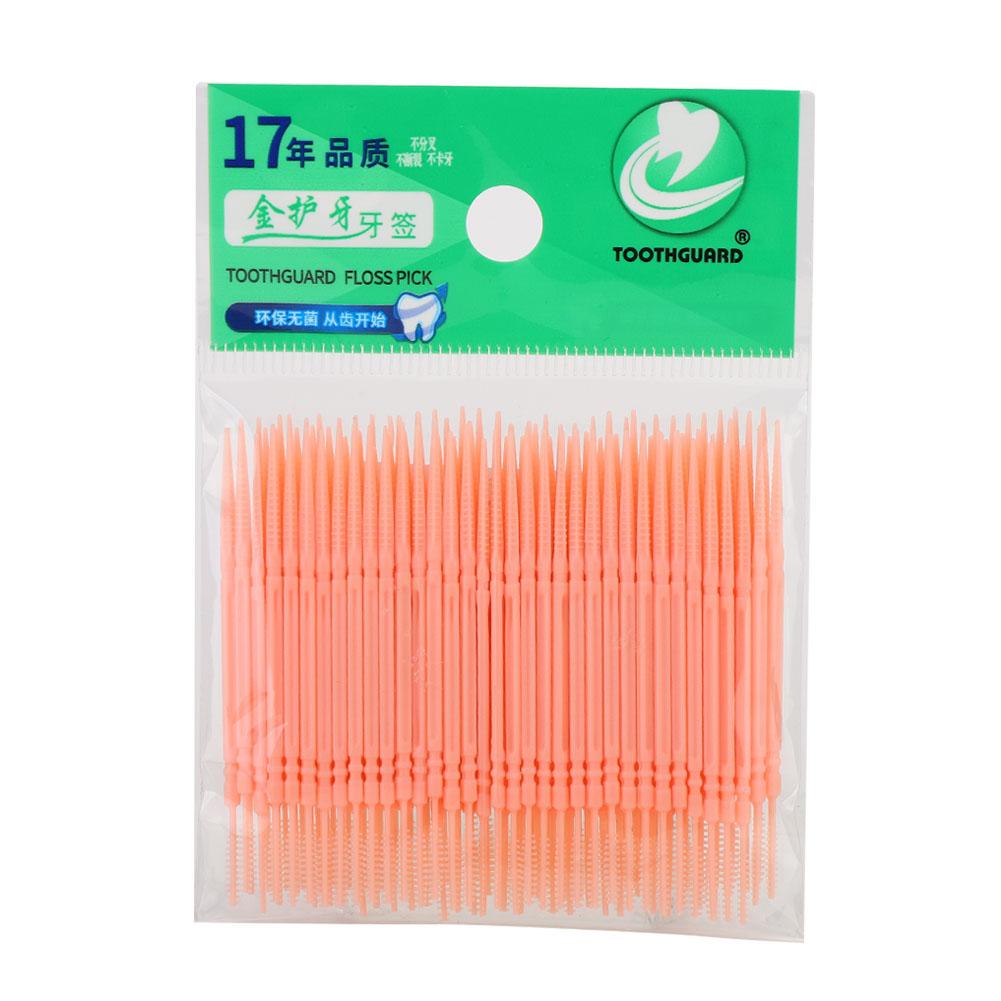 100ks / sáček Dvojhlavé párátko na čištění zubů Zubní nit pro péči o ústa Párátko