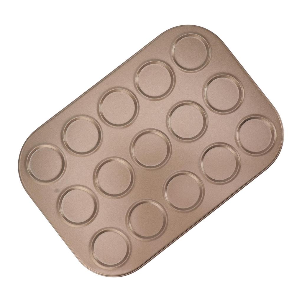 Muffin Top Pan Macaron Bakeware Pan Muffin Tray Baking Mold Carbon Steel Bakeware for Oven Baking Gold