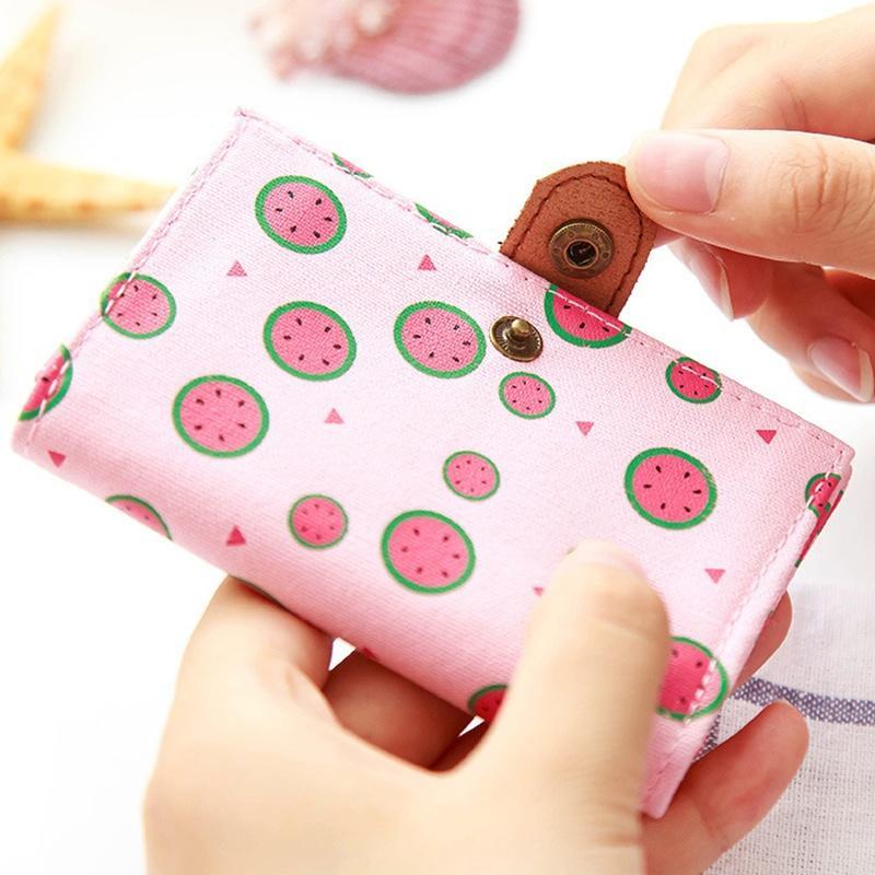 Frucht-Druck Kreditkartenhalter Damen Ausweishalter Geldbörse Geldscheinhalter Canvas Halter Tasche