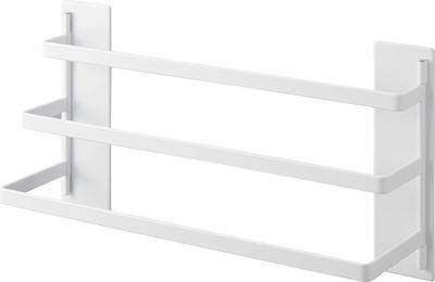 Yamazaki Jitsugyo 3796 Washing Machine Magnetic Towel Hanger 3 Rows White W42 X X H18cm Tower Towel Rack with Hook Easy Installation 3796 Approx.