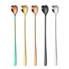 304 stainless steel ice spoon, extended heart-shaped stirrer, Korean style long handled,household coffee and dessert spoon