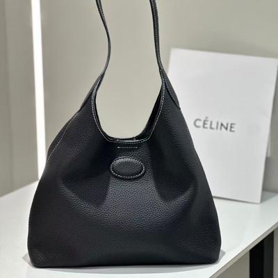 First-layer Cowhide Bucket Bag Large-capacity Commuting Tote Genuine Leather Women's Casual Lazy Hobo Underarm Cross-body