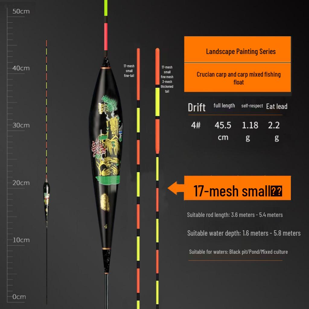 High Sensitivity Crucian Carp Fishing Float with Enhanced Visibility for Light Bites - Thickened Tail and Thin Tip for Precision.