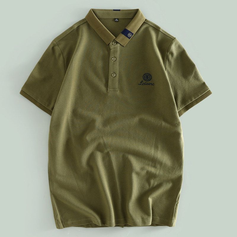 Original Order Withdraw from Cupboard Tail Goods Summer Lapel Embroidered Cotton Half Sleeve T-shirt Men's Business Casual Short sleeve Polo Shirt
