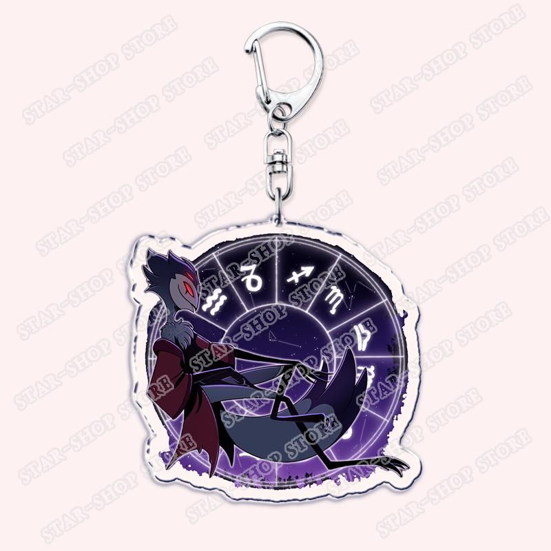 Heiß Populär Anime Cartoon Dämon Figur Schlüsselanhänger für Zubehör Tasche Angel Dust Schlüsselanhänger Ring Schlüsselring Schmuck Fans Freunde Geschenke
