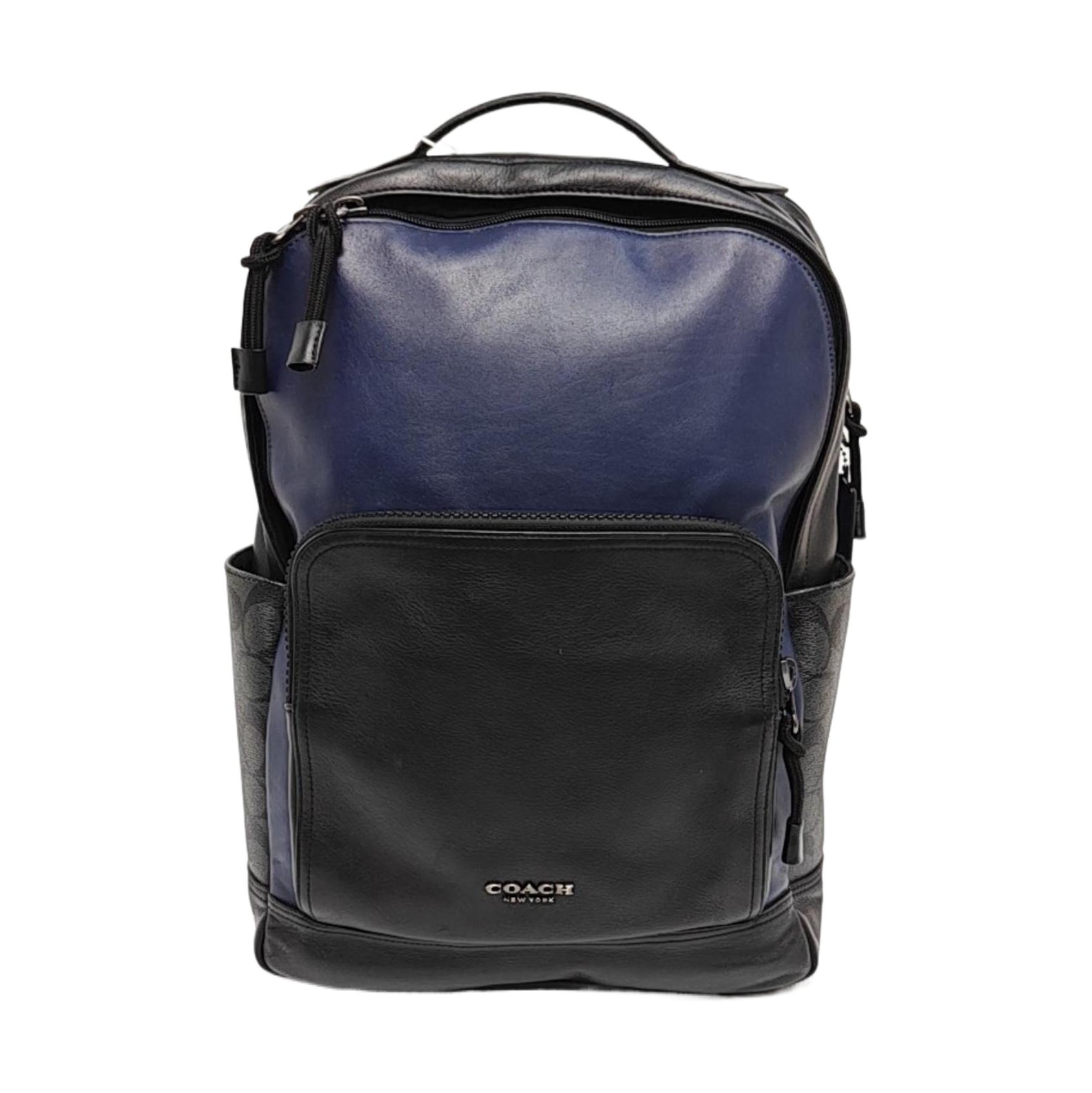 [Pre-Owned] Graham 29 Minimalist Coated Canvas And Smooth Calfskin Backpack - Very Good #1SDDJ1C ONE SIZE