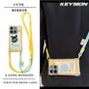 KEYSION Crossbody Strap Phone Case for TECNO Spark Go 2023 Pop 7 Pro Cute Cartoon Long Lanyard Mirror Shockproof Cover for Infinix Smart 7