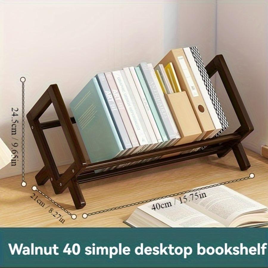 

Простая настольная книжная полка, стойка для журналов, офисная полка для хранения документов и книг, студенческая стойка, органайзер для хозяйственных нужд, полки 40cm темно-коричневого