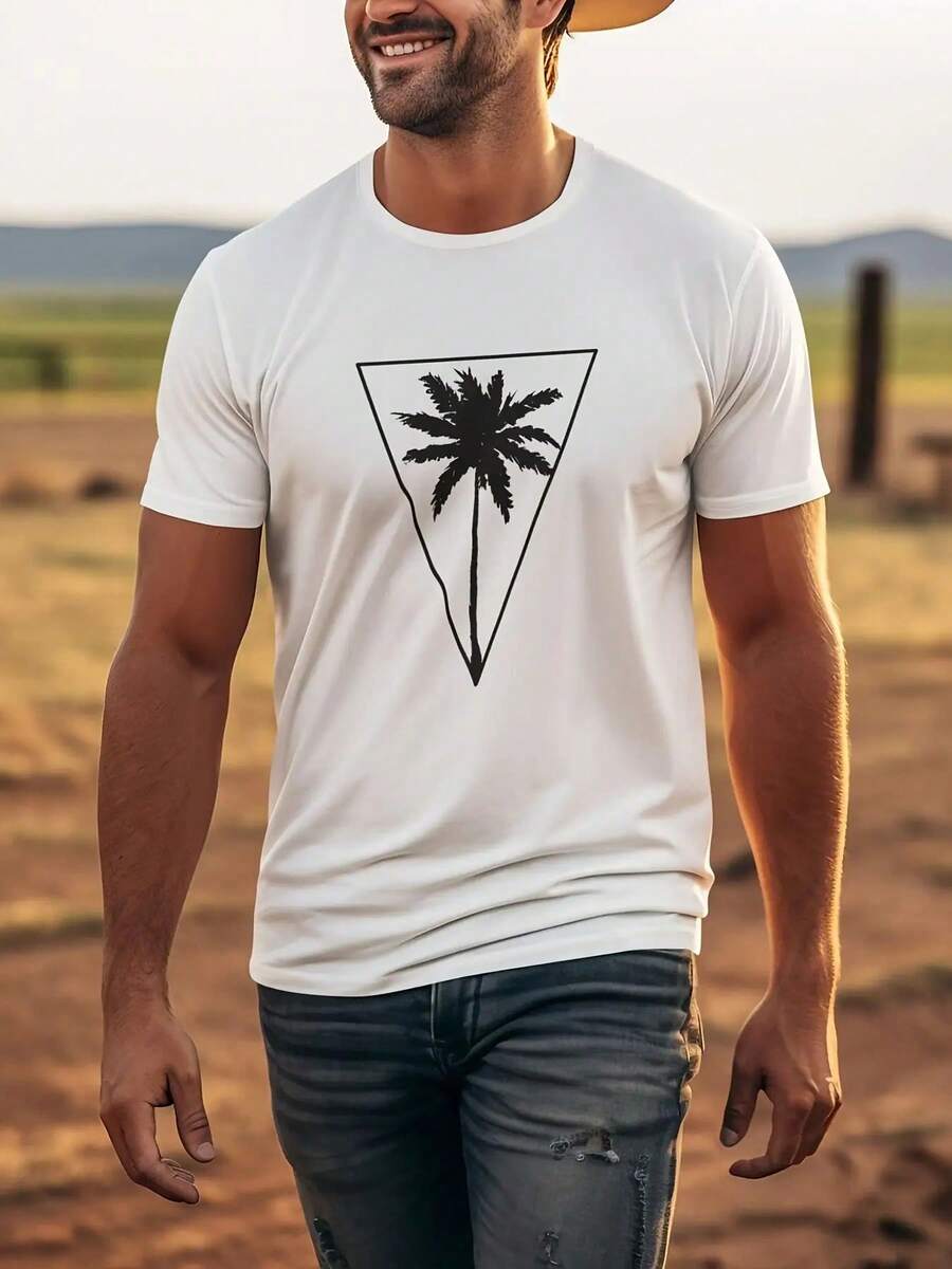

Unisex S Black Coconut Tree Graphic T-Shirt S