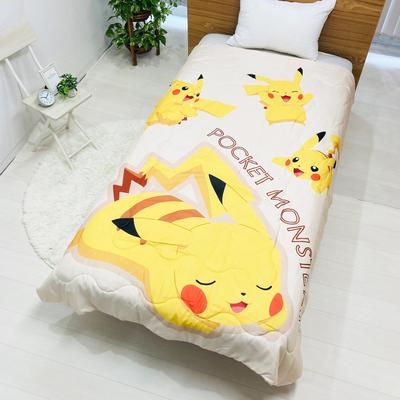 MORIPiLO Skin Summer Pokemon Pikachu para crianças e produtos macios de personagens Pokemon 4621401 Edredom, Solteiro, Amarelo, 140x190cm, Adultos, Lavável,
