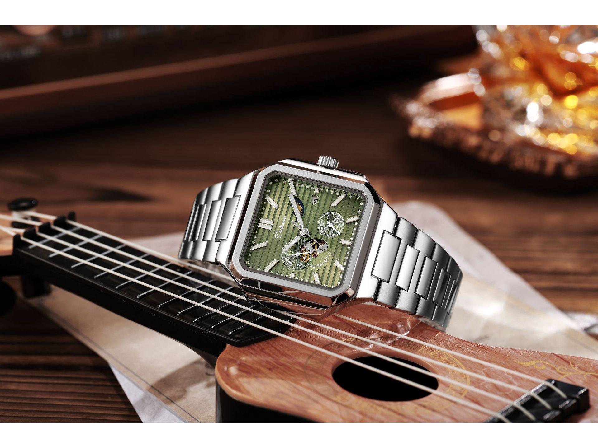 Durham Weizheng 2025 Мужские автоматические квадратные часы Nautilus - Водонепроницаемые и светящиеся