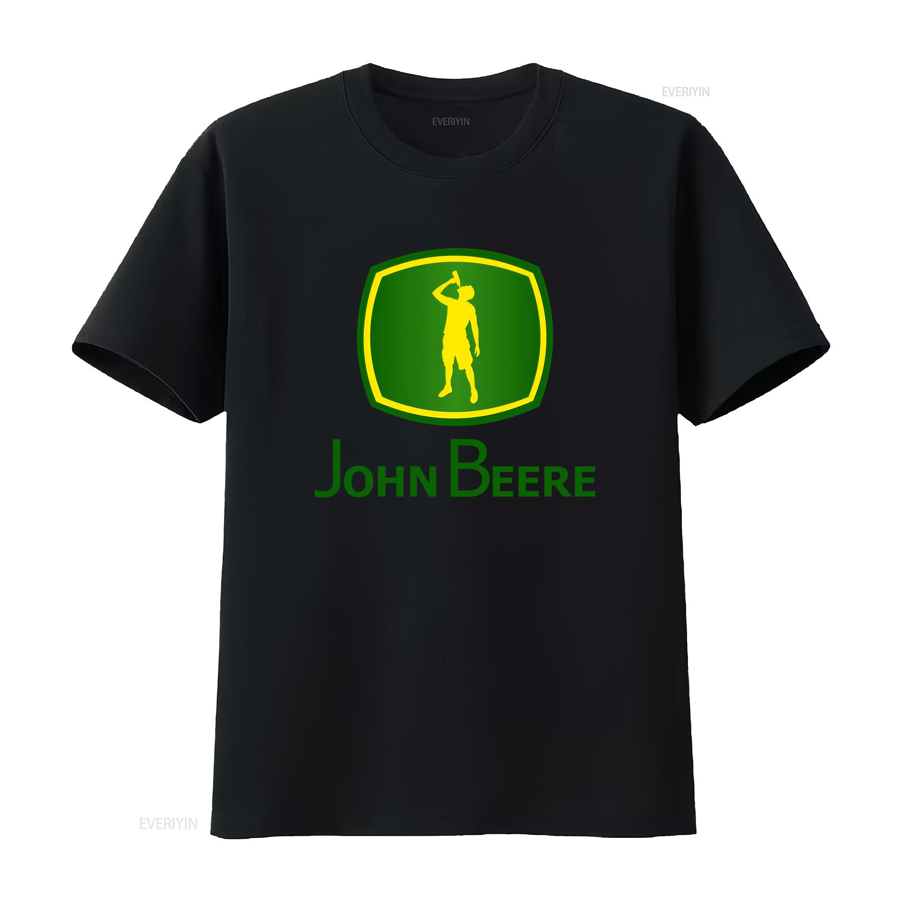 

John Beere Funny Beer Lover Camping Logo Mens T Shirt Available in Sizes S 5XL vintage Washed fashion graphic Stretched homme 4XL