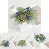 Artificial Blueberry And Green Faux Flower Arrangement For Home Decor And Wedding Centerpieces