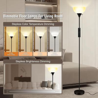 71'' Floor Lamp for Living Room, Remote-Controlled, 2700K-6500K Adjustable Brightness, 10W/1200LM Dimmable Standing Lamp