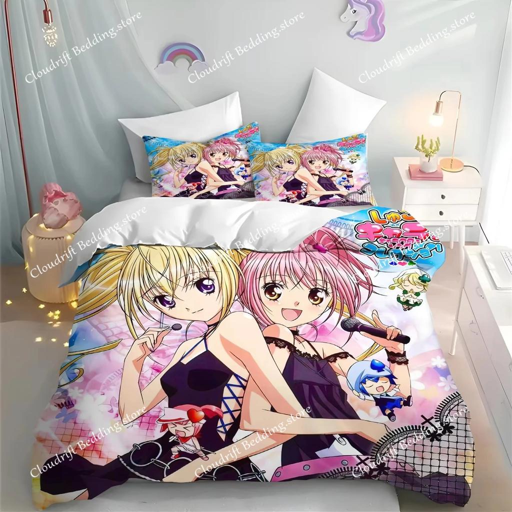 Cartoon Shugo Chara Anime Print Bedding Set Boys Girls Twin Queen King Size Duvet Cover Pillowcase Bed boys Adults Home Textile