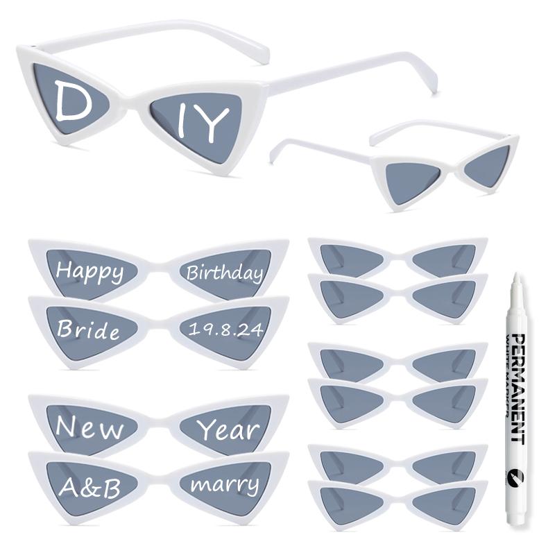 Vintage Cat Eye Sunglasses Women New Stylish Metal Rim Solid Color Casual Shades Trendy Retro Brand Design Sun Glasses