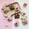 Cartoon Plush Backpack Small Animal Little Rabbit Bear Keychain Cute Plush Backpack Pendant Bag Decoration Accessories Gifts