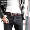 Genuine Cowhide Braided Square Simple Buckle Belt [Days Art] Belt, Leather, Leather, Belt, Mesh, Buckle,