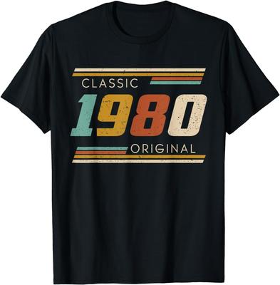 Women Unisex Vintage 43rd Birthday T-Shirt: The Best Gift Summer 43 Year Classic 1980 Limited Edition Custom Printed T-Shirt