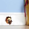 3D Mouse Hole Wall Decals Peel And Stick Decorative Wall Stickers Mouse Hole In The Wall Sticker with 3D Effect for Living Room Bedroom Wall Decor